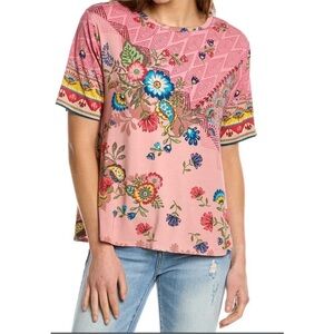 Johnny Was Lakshmi Oversized Cropped T-shirt
